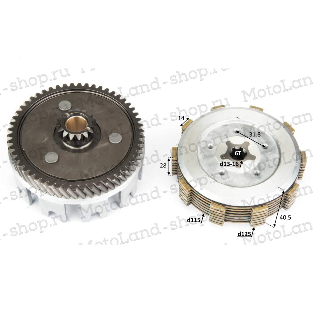 Барабан сцепления в сборе 166MM M7 2str 250см3 LONCIN
