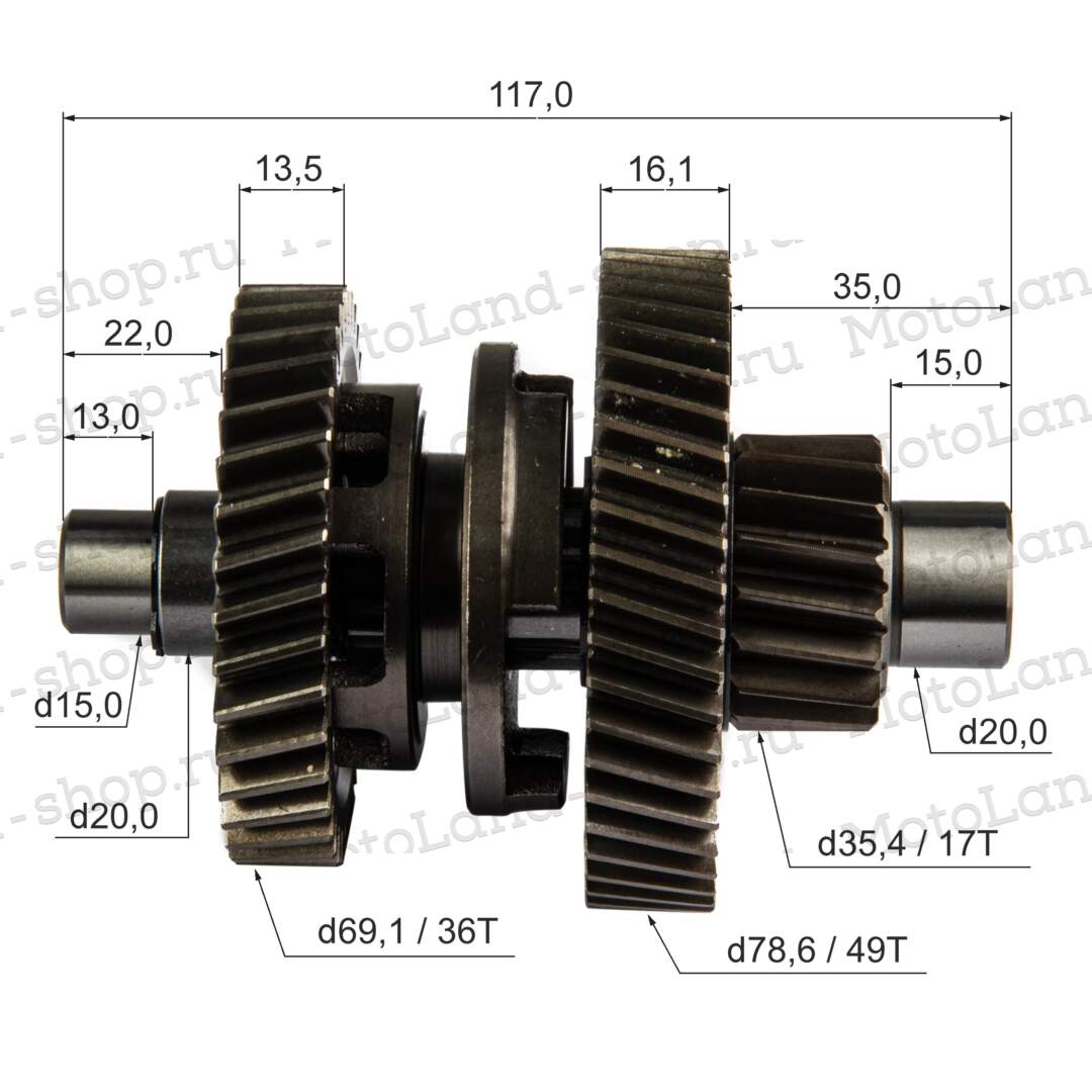 Вал редуктора промежуточный №2 163QMK с балансиром