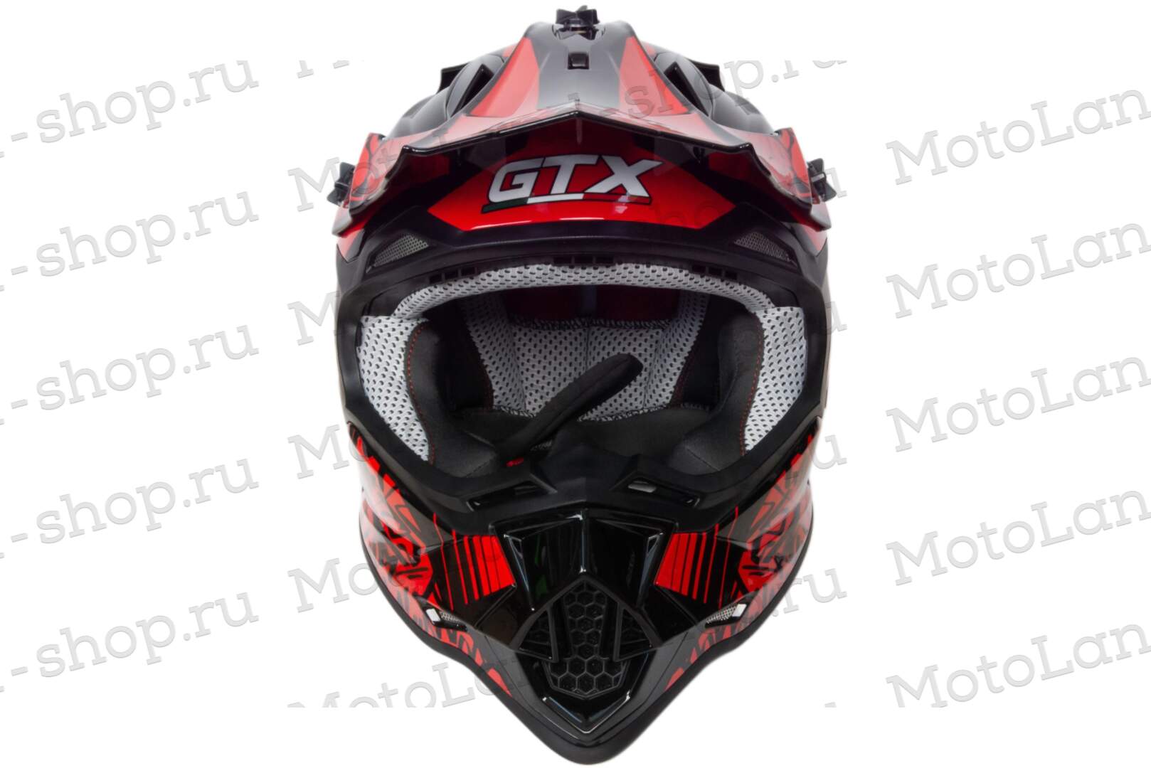 Шлем мото кроссовый GTX 632S №2 (M) BLACK / RED детский (51-52)