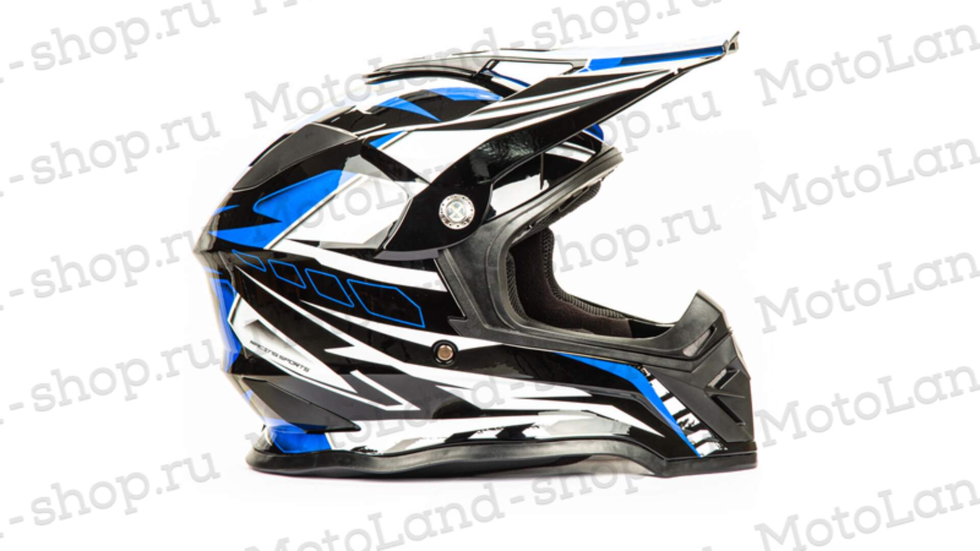 Шлем мото кроссовый HIZER B6197 №4 (XL) black/blue/white