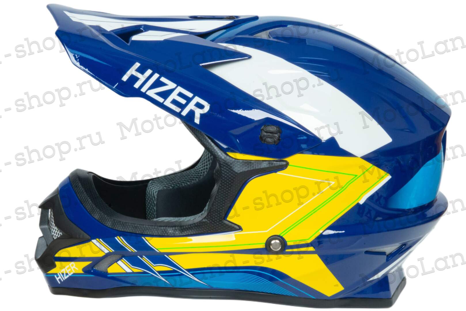 Шлем мото кроссовый HIZER J6805 №3 (XL) yellow/blue