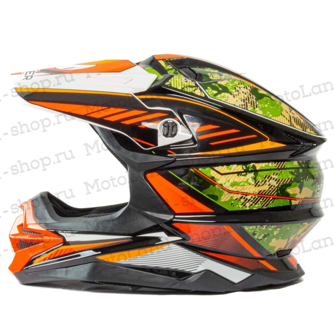 Шлем мото кроссовый HIZER J6803 №6 (XL) BLACK/ORANGE