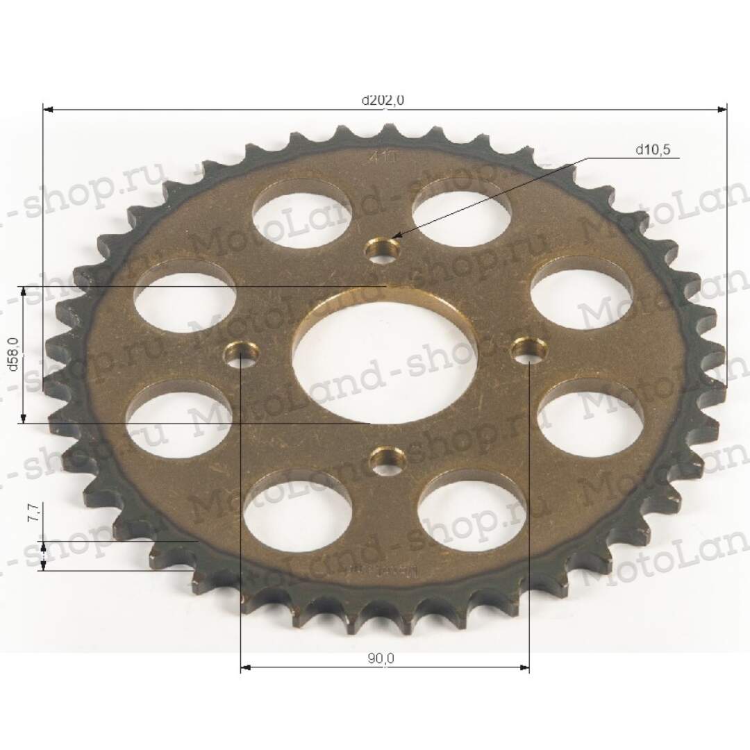 Венец, звезда ведомая (525-41) сталь, закаленные зубья CG/CB 4х90х58