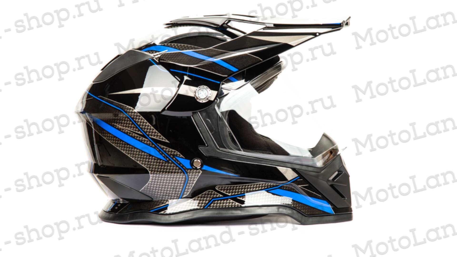 Шлем мото мотард HIZER B6197-1 №6 (XL) black/blue