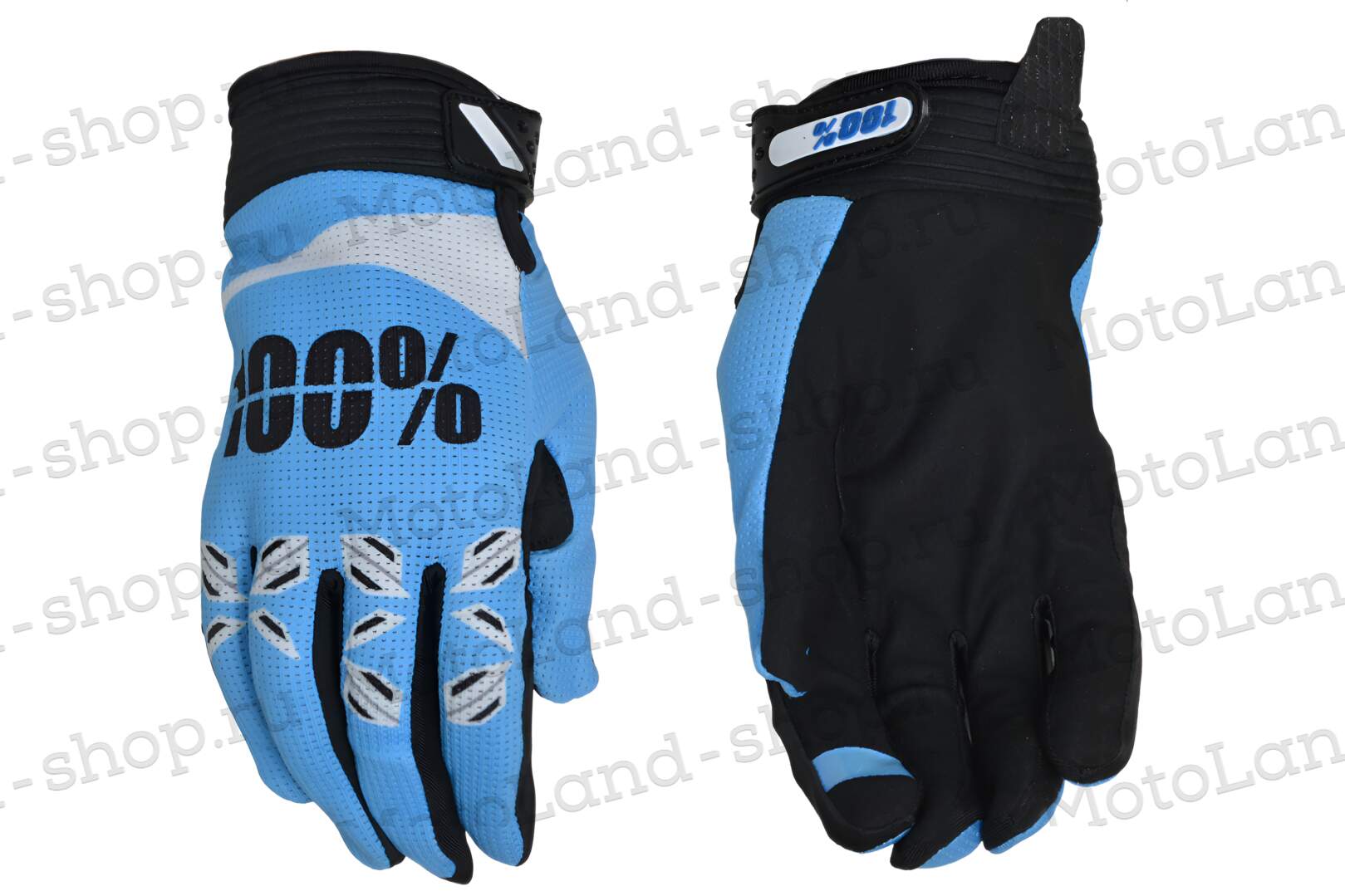 Перчатки мото 100% №11 light blue/white (XXL) мотокросс