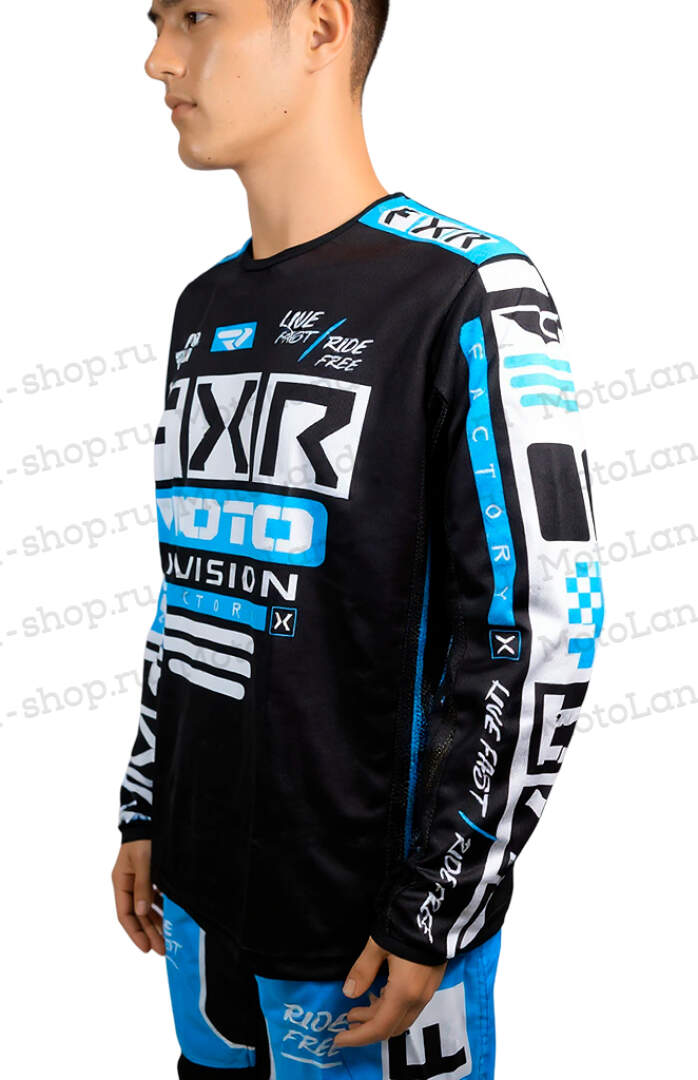 Джерси/футболка для мотокросса FXR №1 (M) black/blue