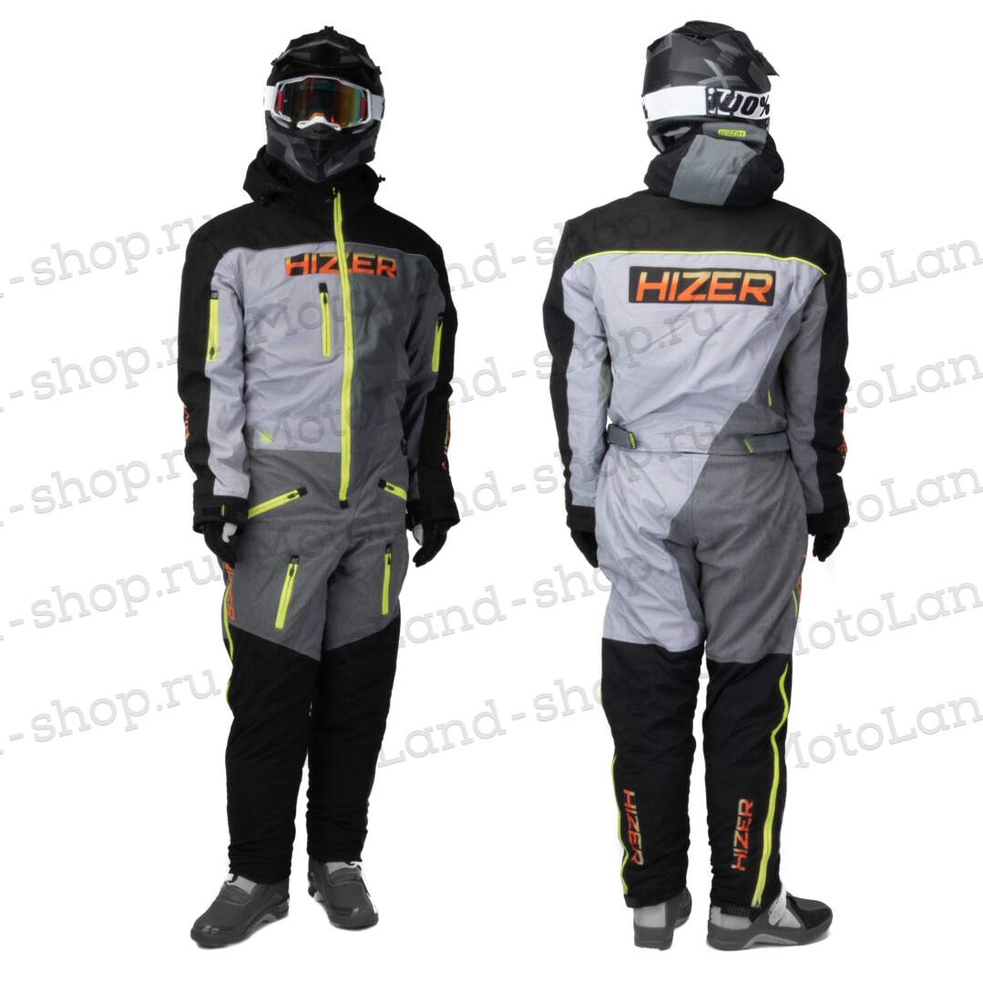 Комбинезон для снегохода HIZER №3 black-gray (текстиль) (XXXL)