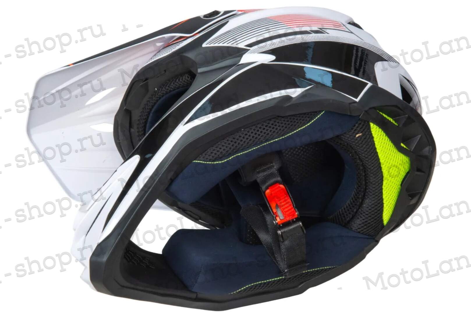 Шлем мото кроссовый HIZER J6803 №1 (XL) WHITE/ORANGE Шлем мото кроссовый HIZER J6803 №1 (XL) WHITE/ORANGE