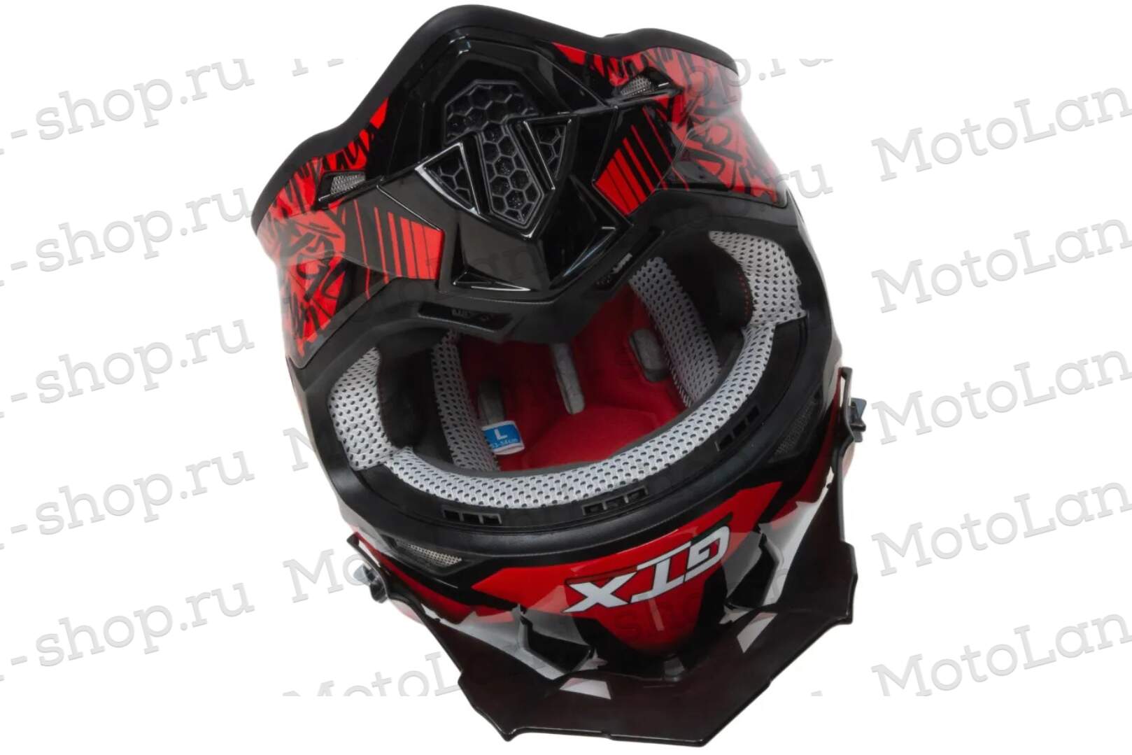 Шлем мото кроссовый GTX 632S №2 (M) BLACK / RED детский (51-52)