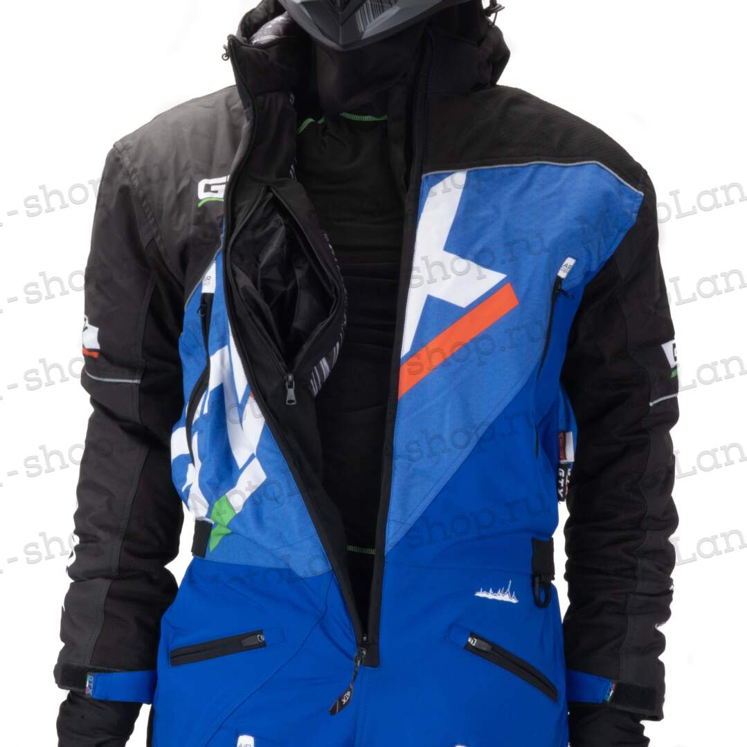 Комбинезон для снегохода GTX №1 black-blue (текстиль) (L)
