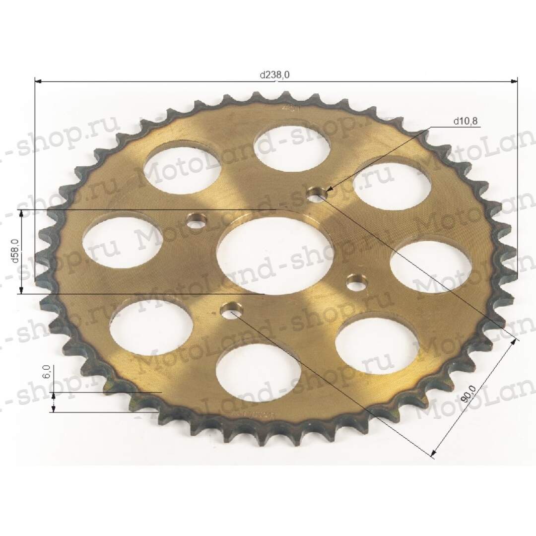 Венец, звезда ведомая (520-46) сталь, закаленные зубья CG/CB 4х90х58