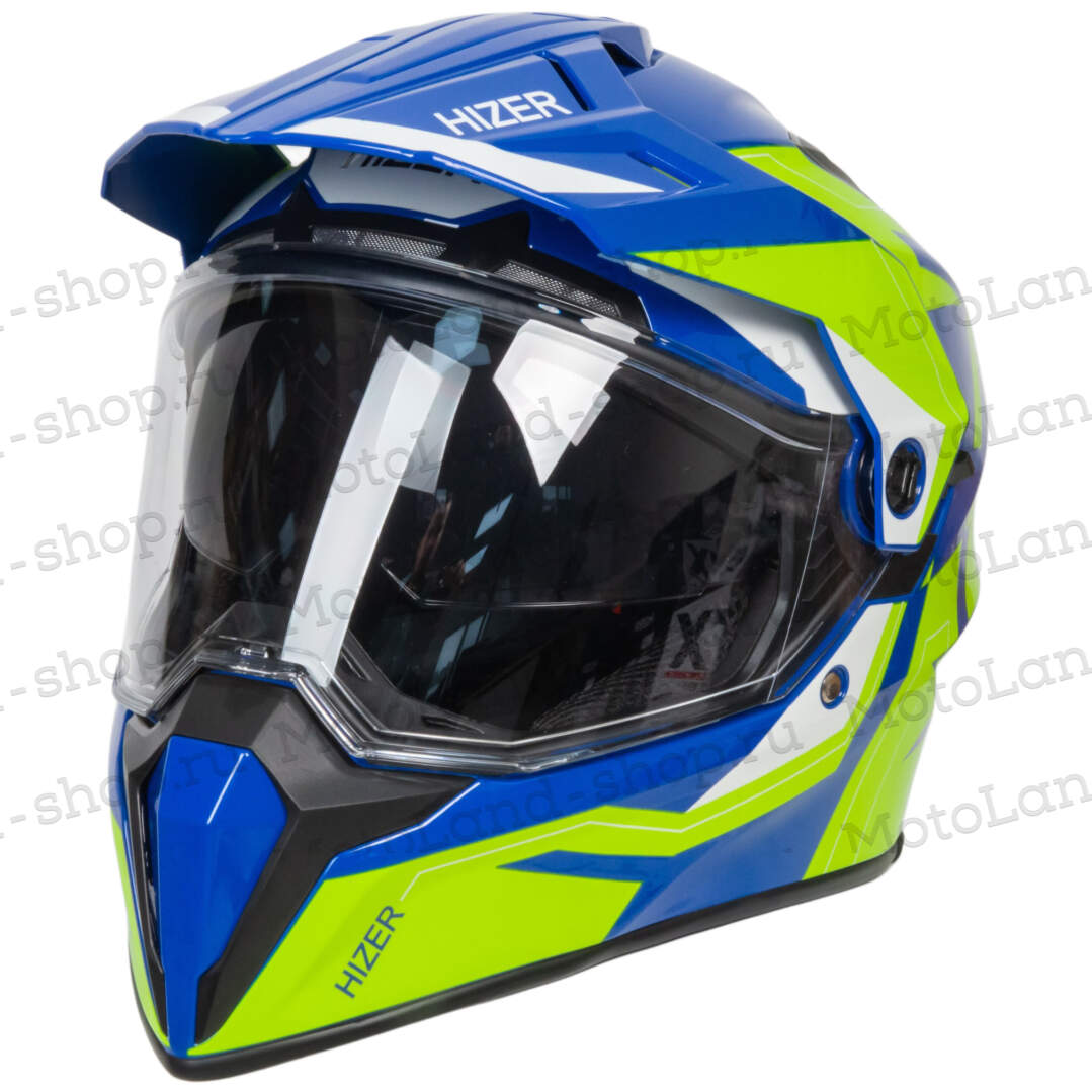 Шлем мото мотард HIZER J6808 №2 (S) yellow/blue Шлем мото мотард HIZER J6808 №2 (S) yellow/blue