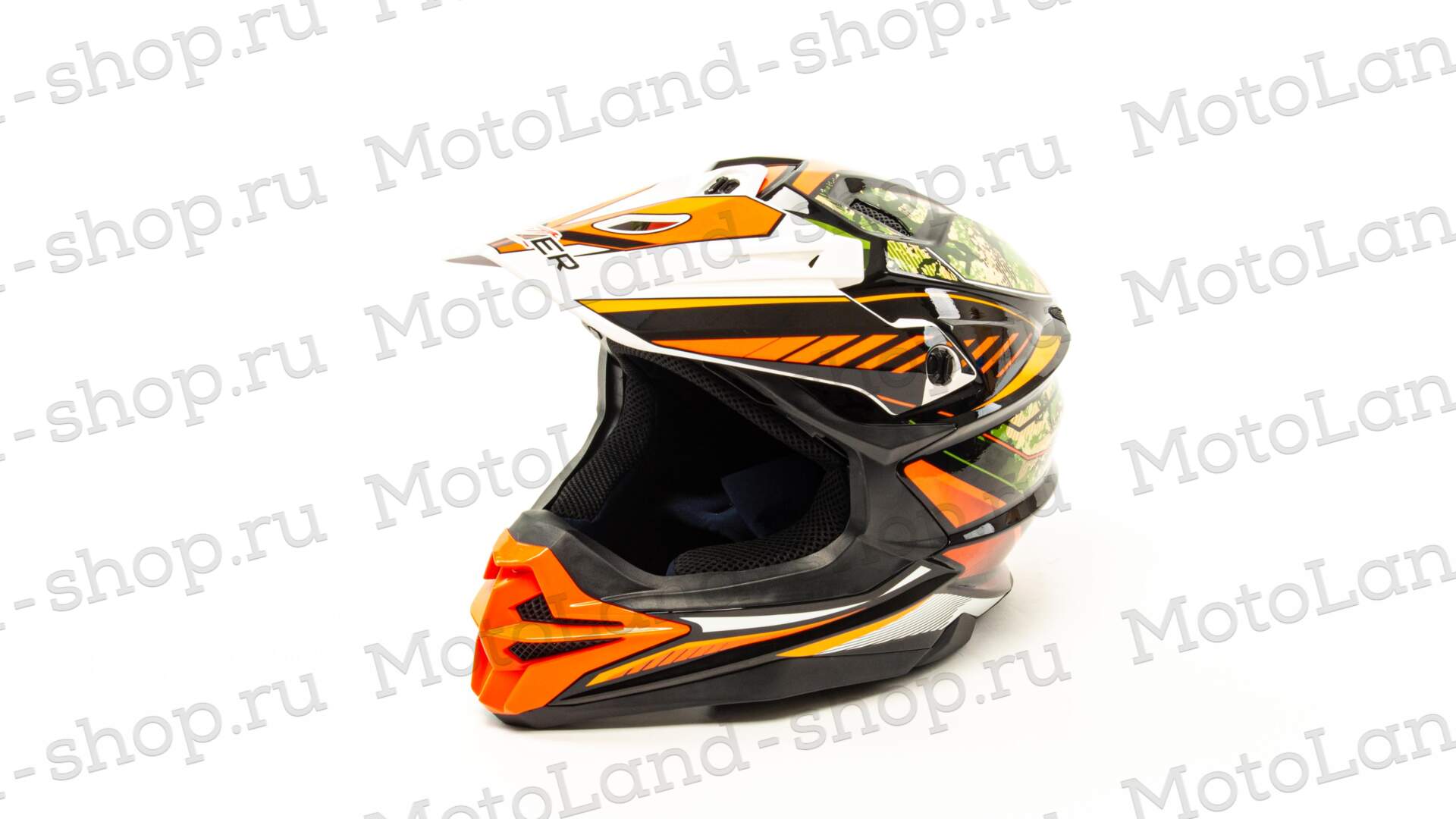 Шлем мото кроссовый HIZER J6803 №4 (XL) BLACK/GREEN/ORANGE