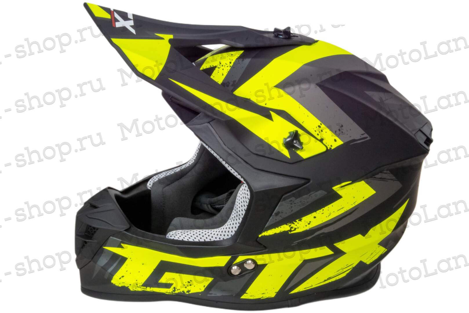 Шлем мото кроссовый GTX 633 №8 (L) BLACK/FLUO YELLOW/GREY