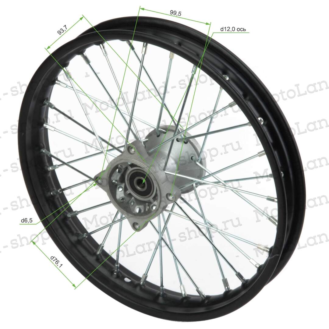 Обод передний 14" (1,40-R14 d=12mm) сталь/черный