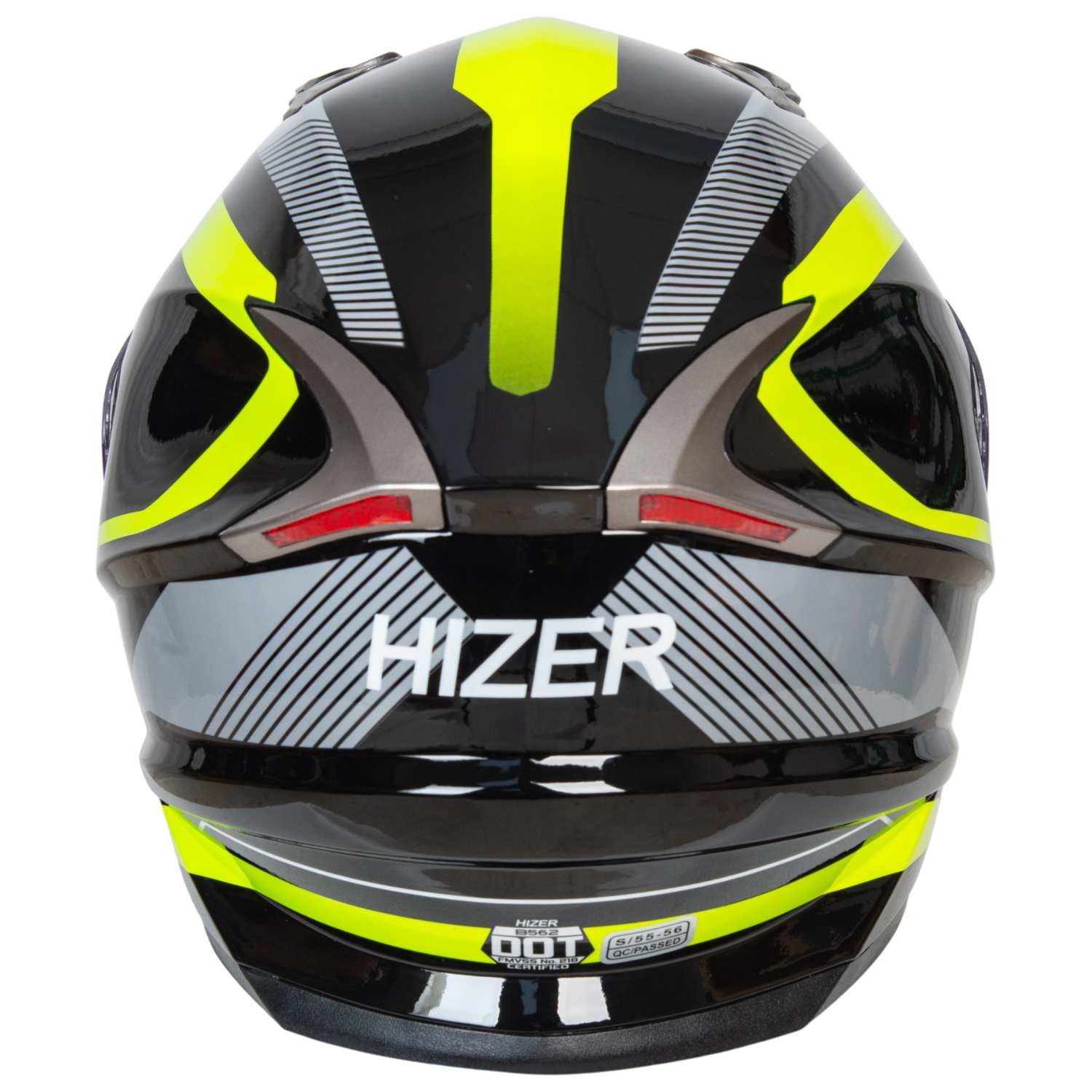 Шлем мото интеграл HIZER B562 №1 (S)  black/yellow