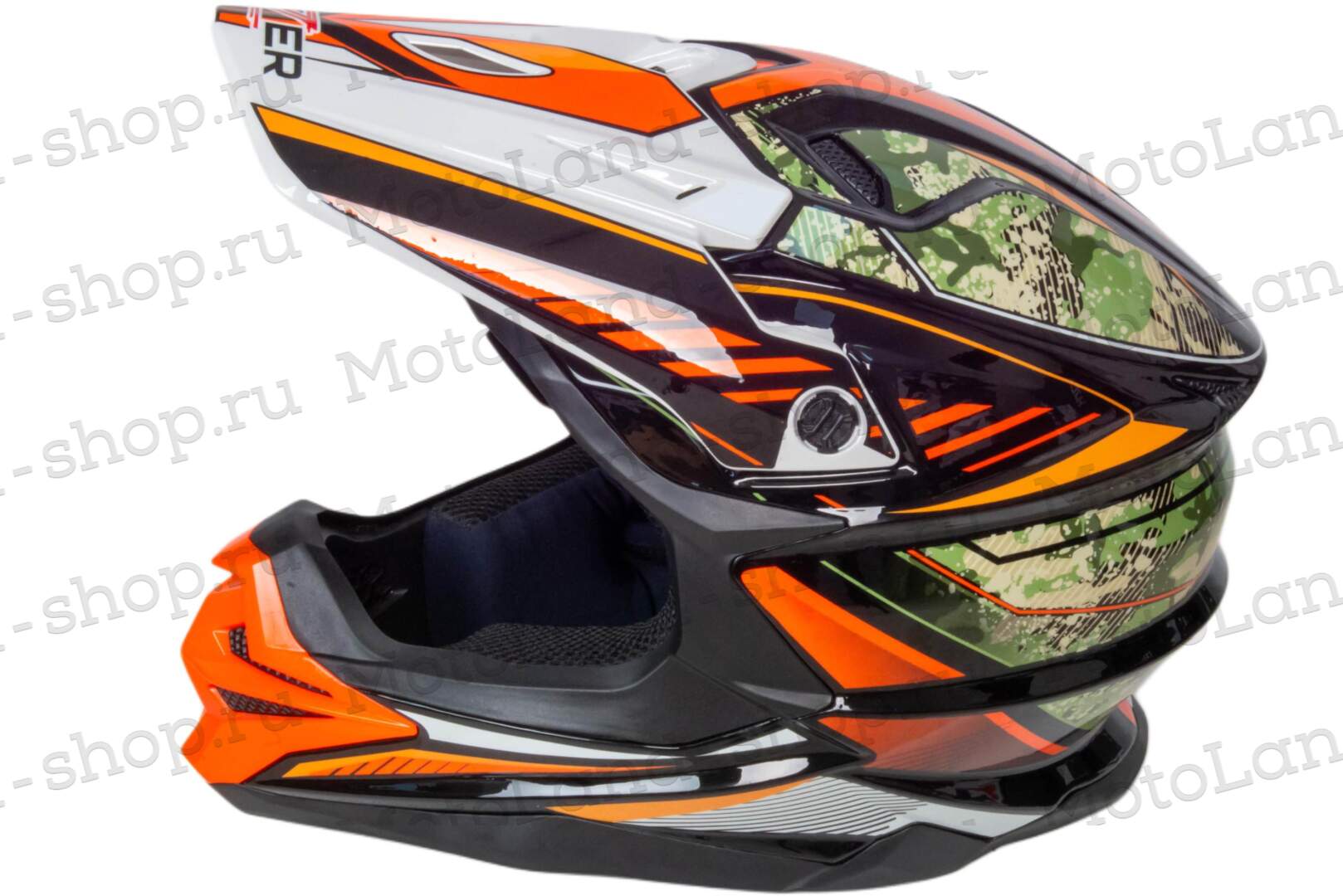 Шлем мото кроссовый HIZER J6803 №6 (L) BLACK/BLUE/GREEN