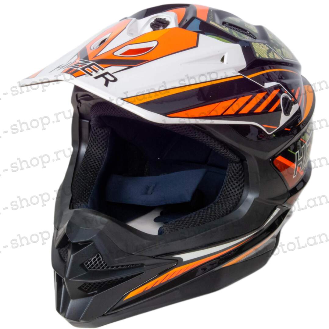 Шлем мото кроссовый HIZER J6803 №6 (M) BLACK/NEON/ORANGE