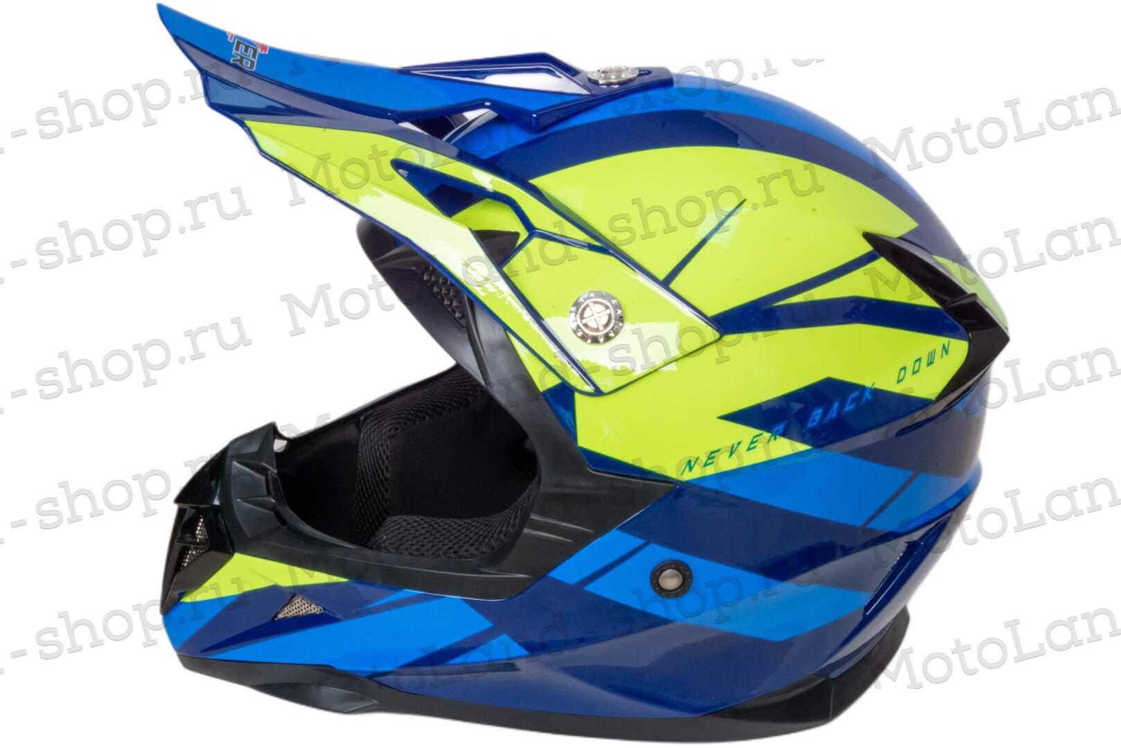 Шлем мото кроссовый HIZER 915 №6 (L) havy/neon/yellow/blue