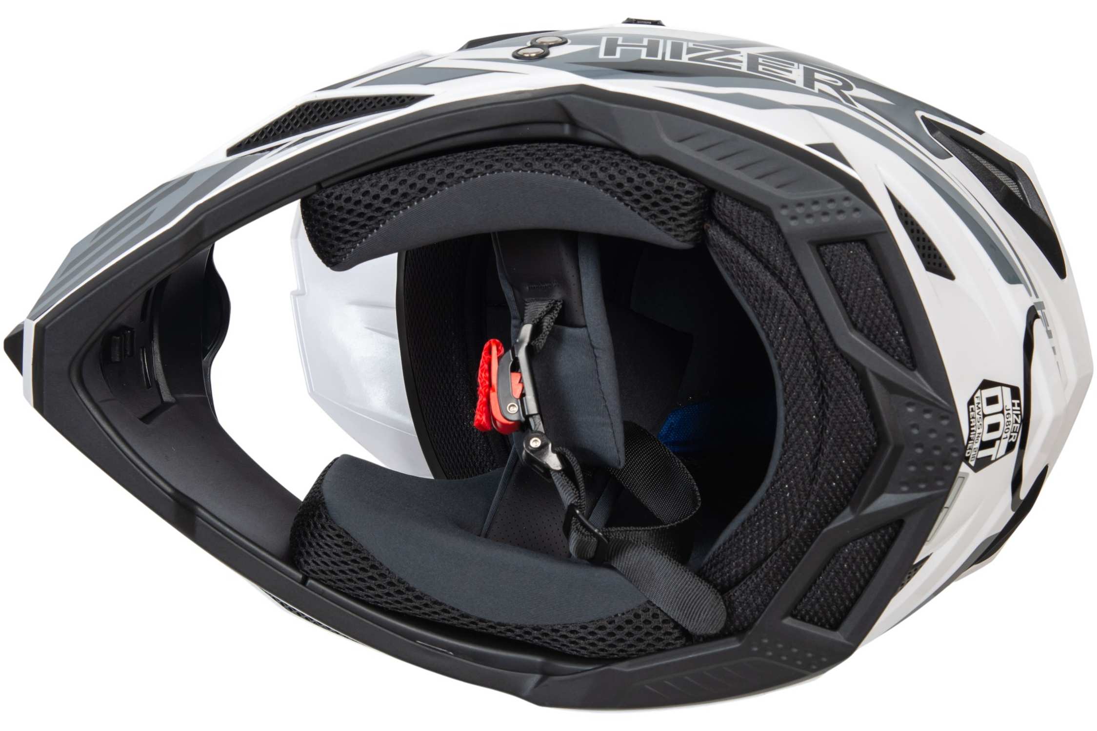 Шлем мото кроссовый HIZER J6801 №4 (XL) white/gray