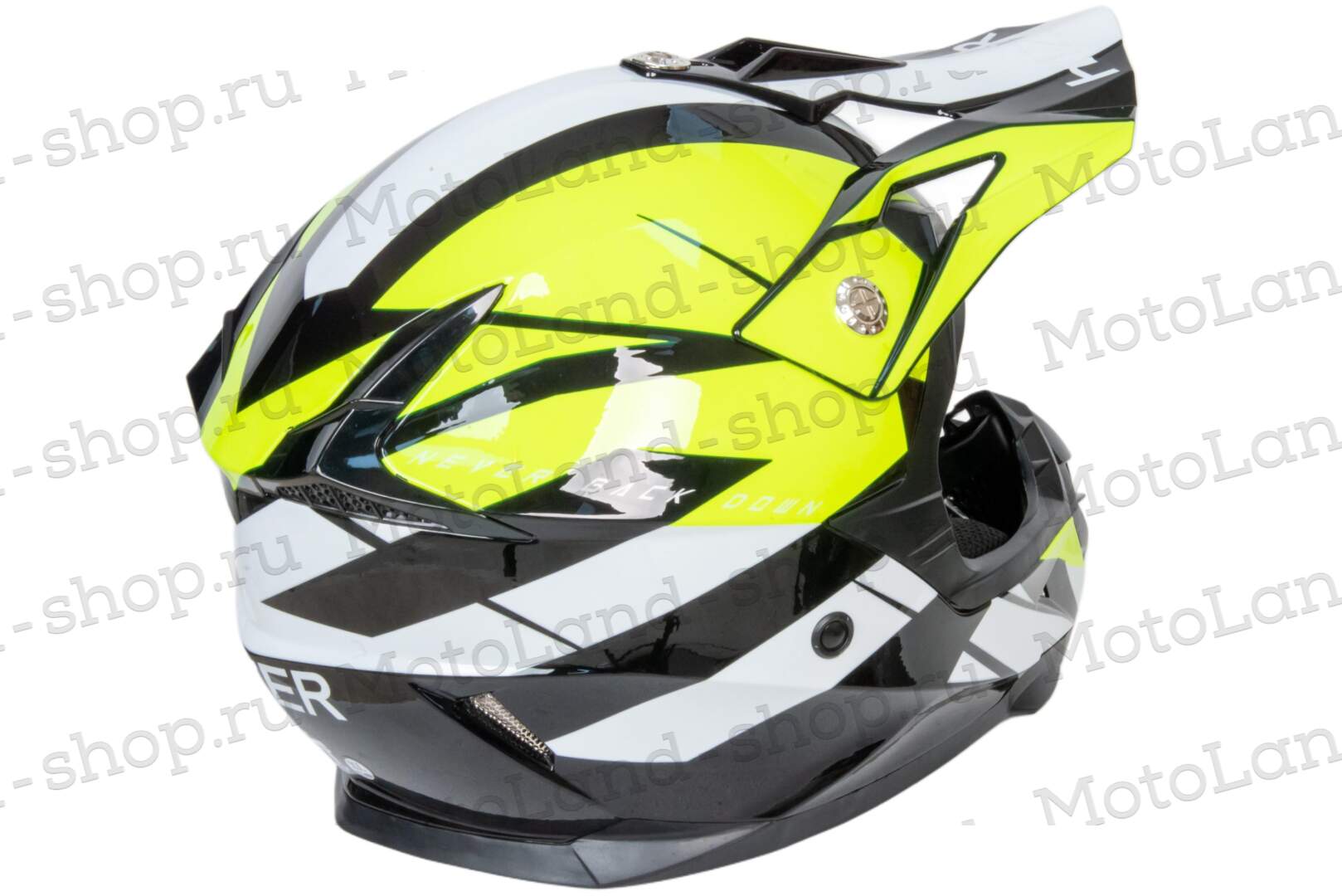 Шлем мото кроссовый HIZER 915 №7 (M) neon/yellow/white