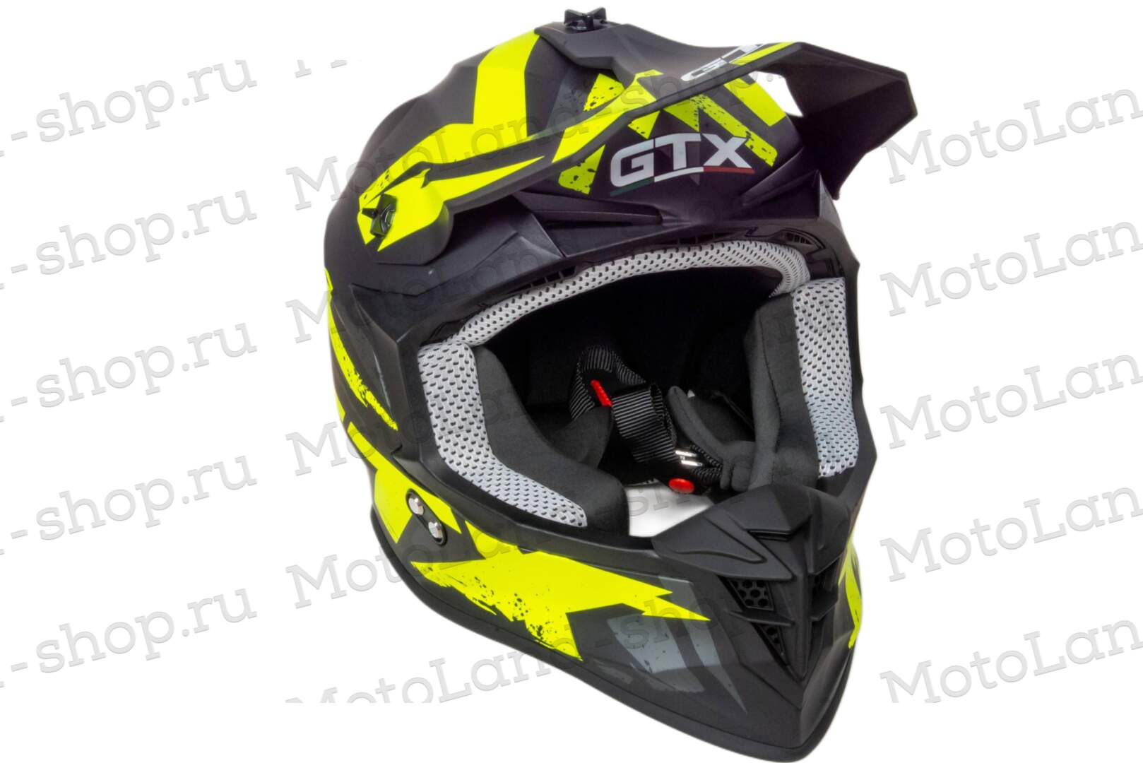 Шлем мото кроссовый GTX 633 №8 (M) BLACK/FLUO YELLOW/GREY