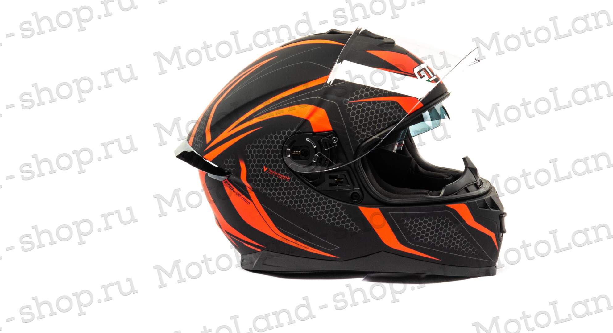 Шлем мото интеграл GTX 5672 №4 (S) BLACK/RED GREY