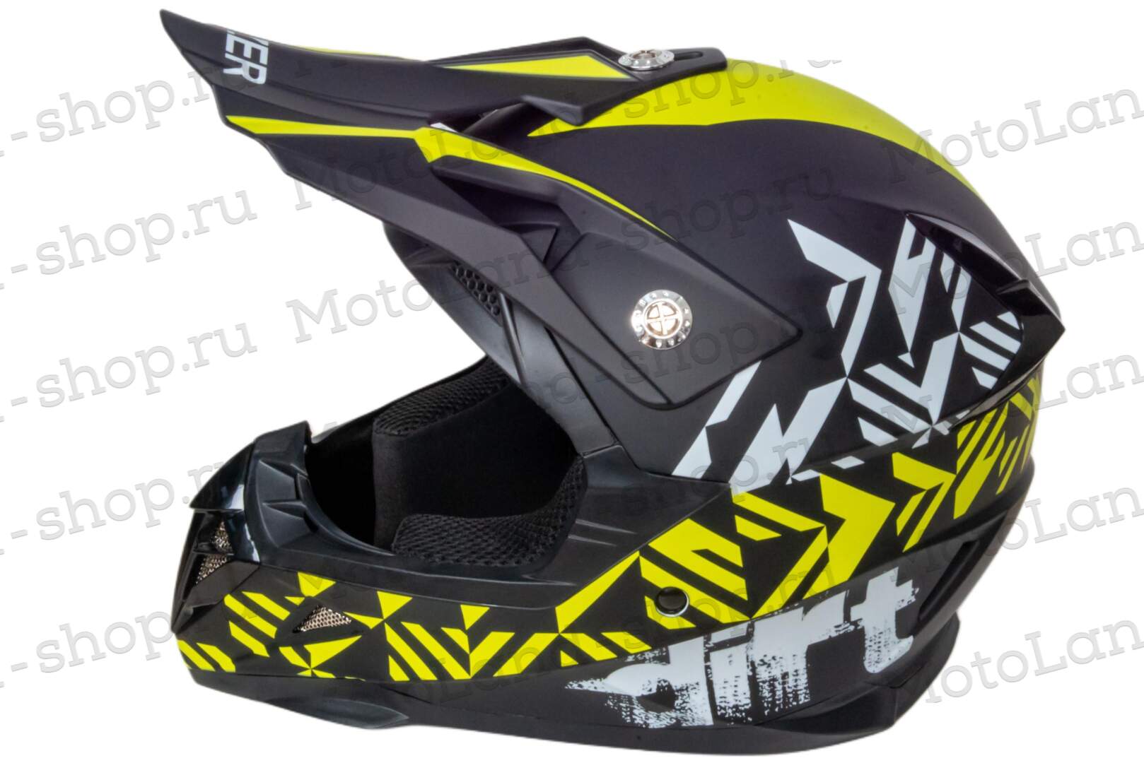 Шлем мото кроссовый HIZER 211 №2 (S)  black/green (подростковый)