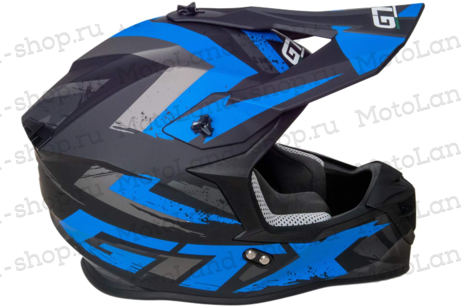 Шлем мото кроссовый GTX 633 №9 (L) BLACK/BLUE GREY