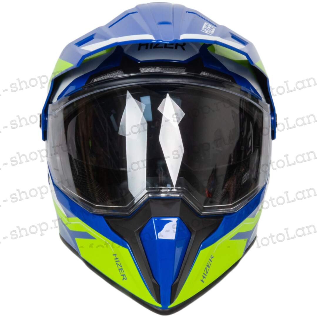 Шлем мото мотард HIZER J6808 №2 (S) yellow/blue Шлем мото мотард HIZER J6808 №2 (S) yellow/blue