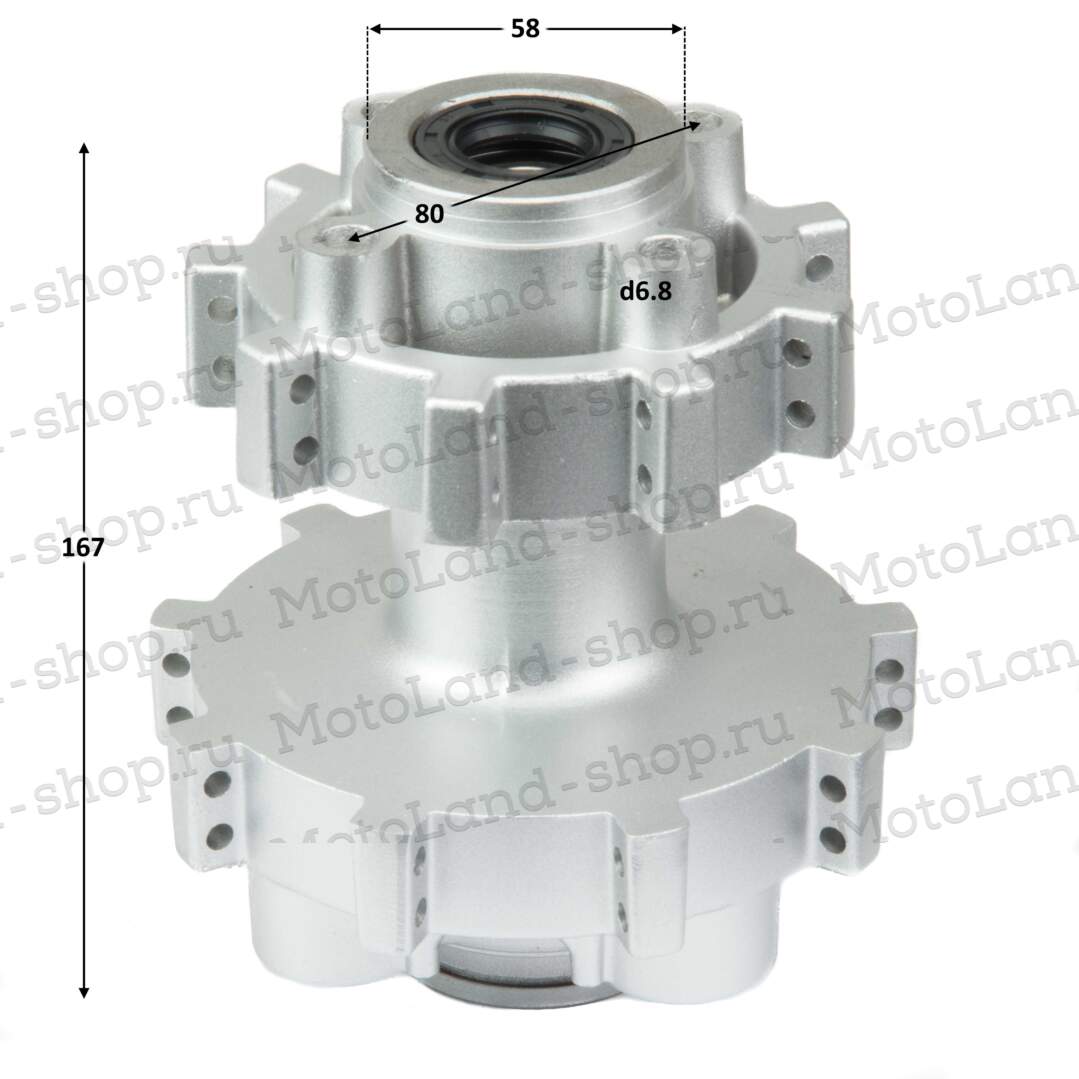 Ступица задняя 18" (звезда 4x58x90) (диск 4x58x80)  ось 17 мм.