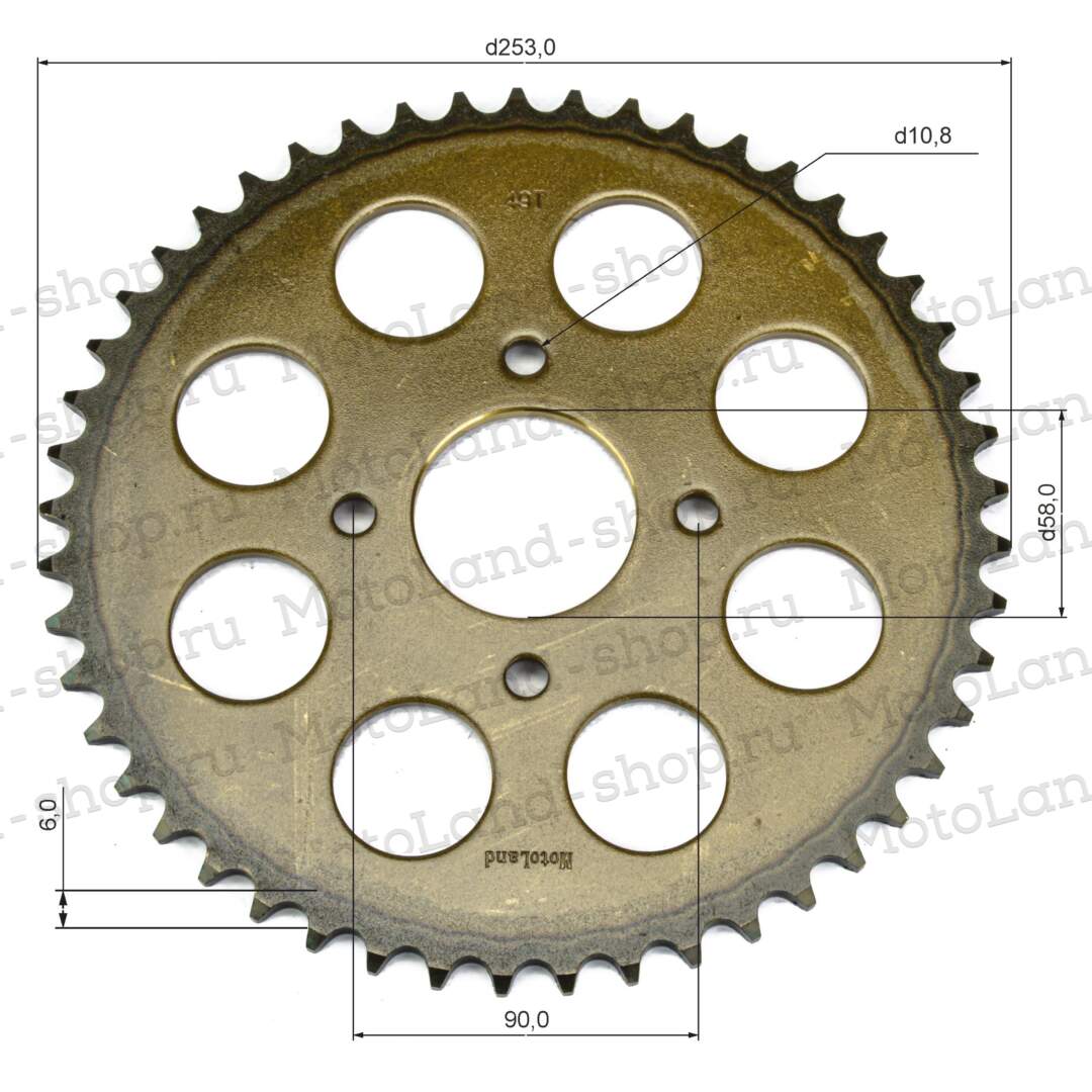 Венец, звезда ведомая (520-49) сталь, закаленные зубья CG/CB 4х90х58