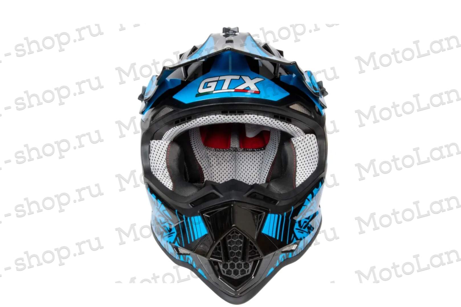 Шлем мото кроссовый GTX 632S №3 (S) BLACK / BLUE детский (49-50)