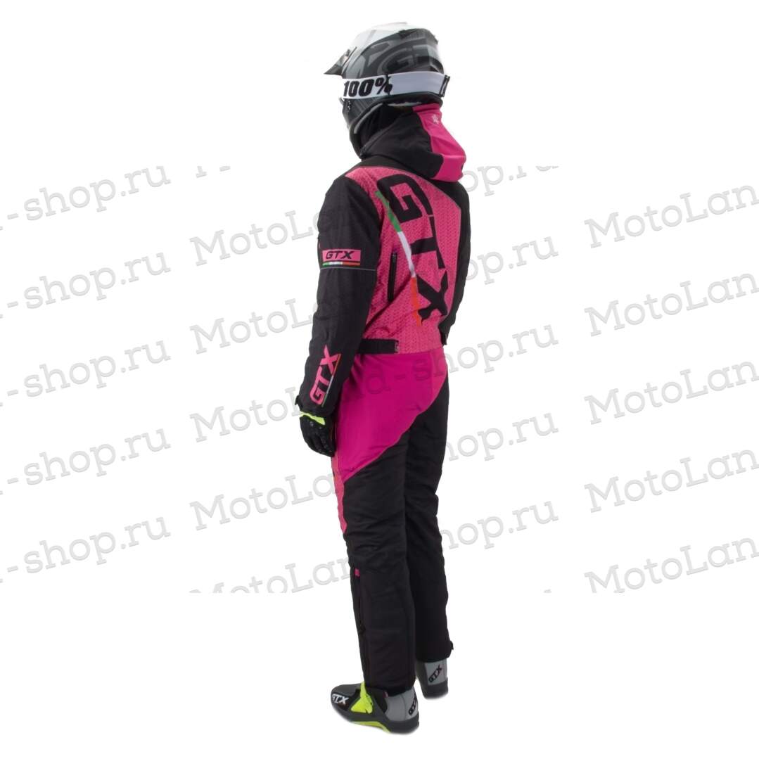 Комбинезон для снегохода (женский) GTX №5 black-pink (текстиль) (S)