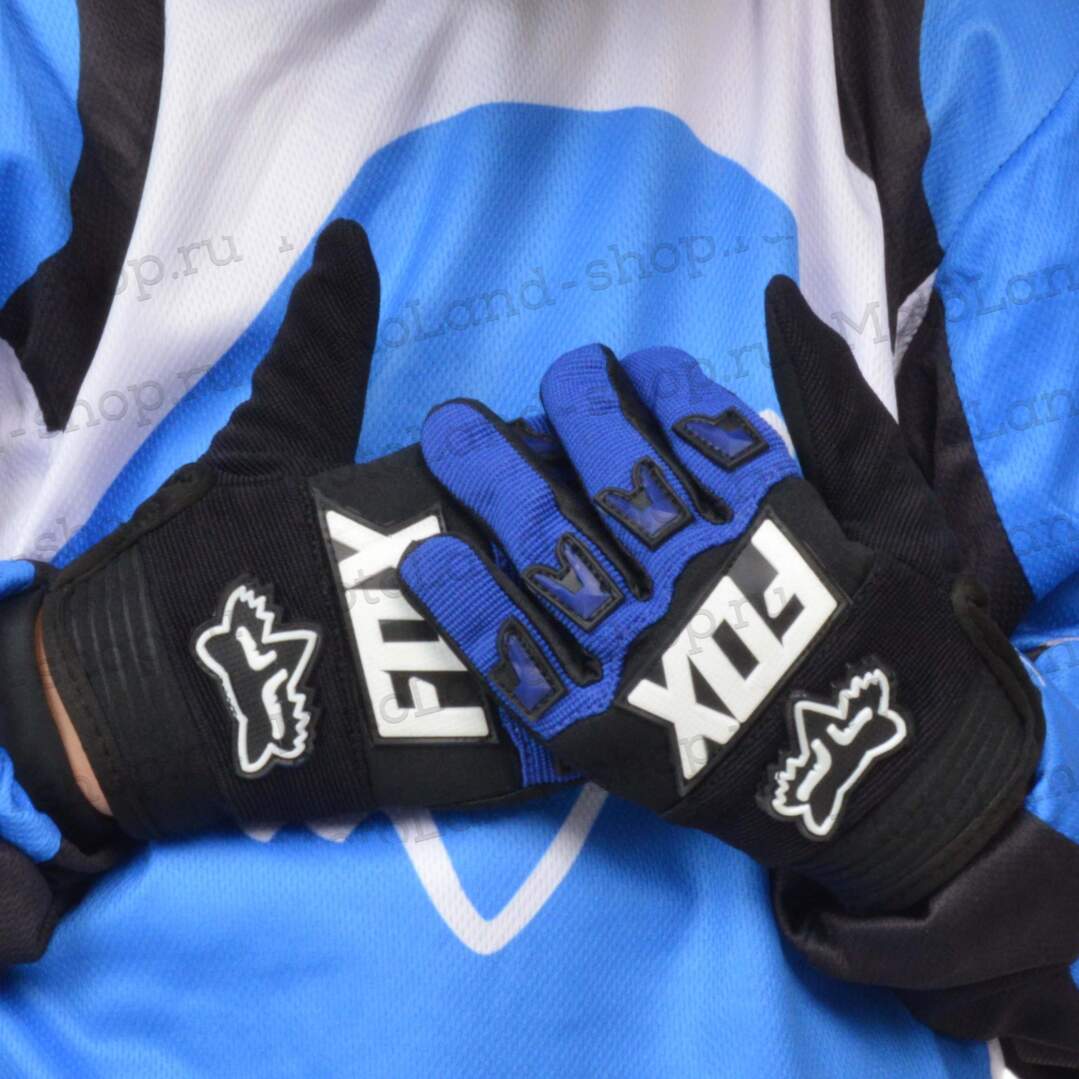 Перчатки мото (детские) FOX №3 Black/Blue (16 см/8-9 лет) мотокросс