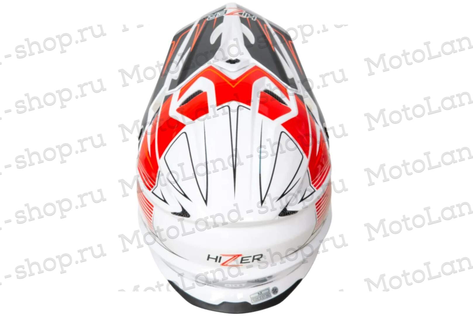 Шлем мото кроссовый HIZER J6803 №1 (XL) WHITE/ORANGE Шлем мото кроссовый HIZER J6803 №1 (XL) WHITE/ORANGE