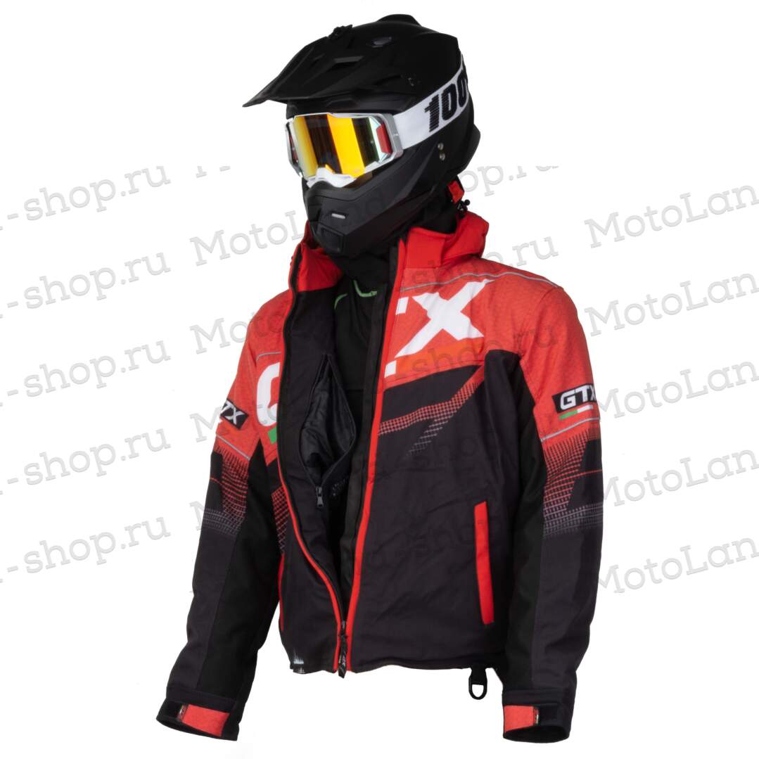 Куртка для снегохода GTX №2 black-red (текстиль) (XL)
