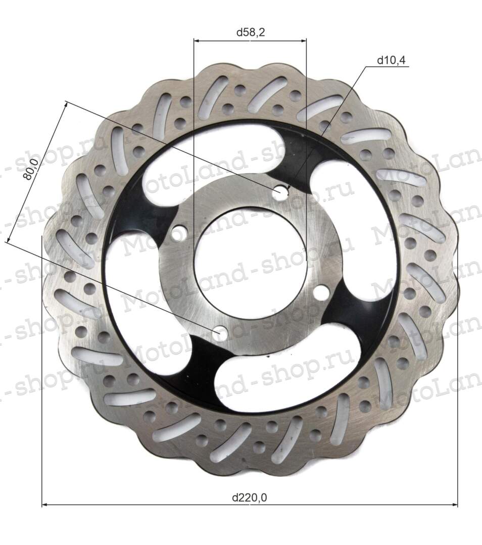 Диск тормозной задний (220x58x4) (толщ. 3 мм) TTR250a,TTR250Sa