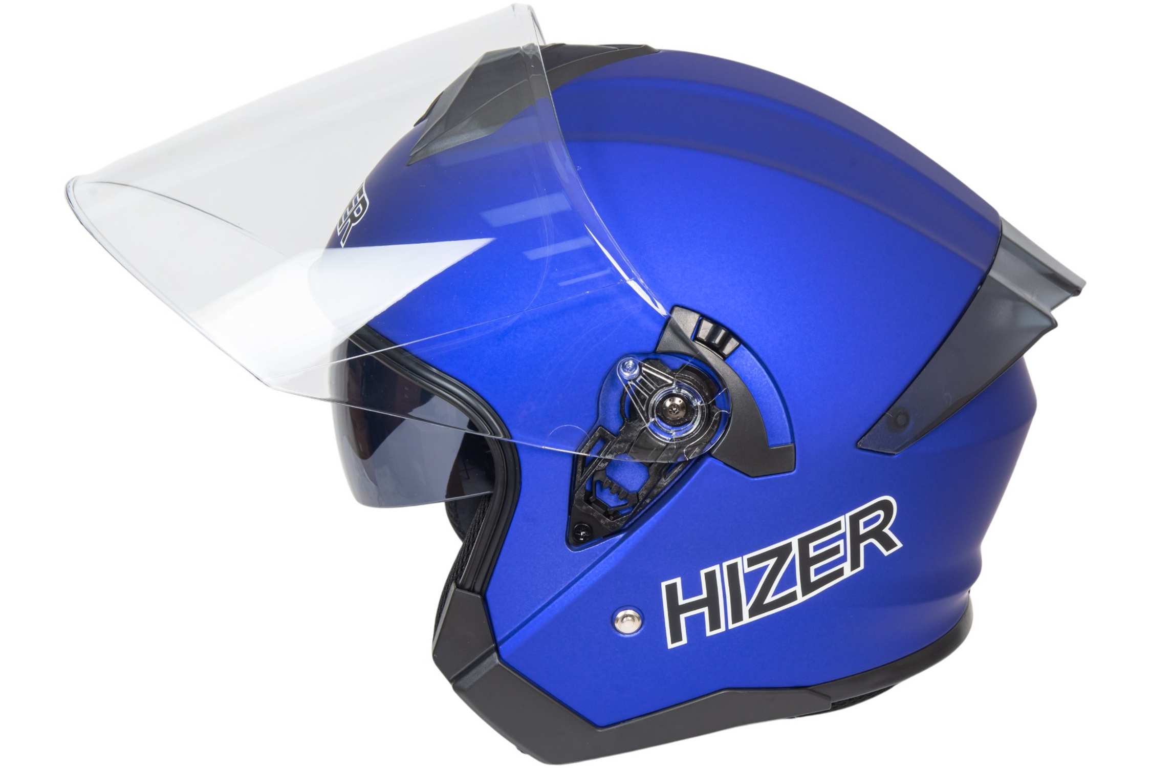 Шлем мото открытый HIZER J232 №2 (L) matte blue (2 визора)