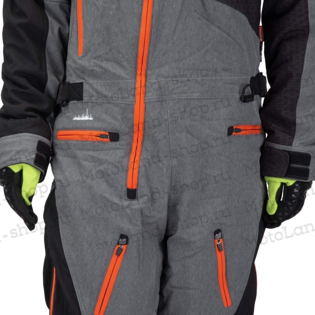 Комбинезон для снегохода GTX №3 black-orange (текстиль) (XL)