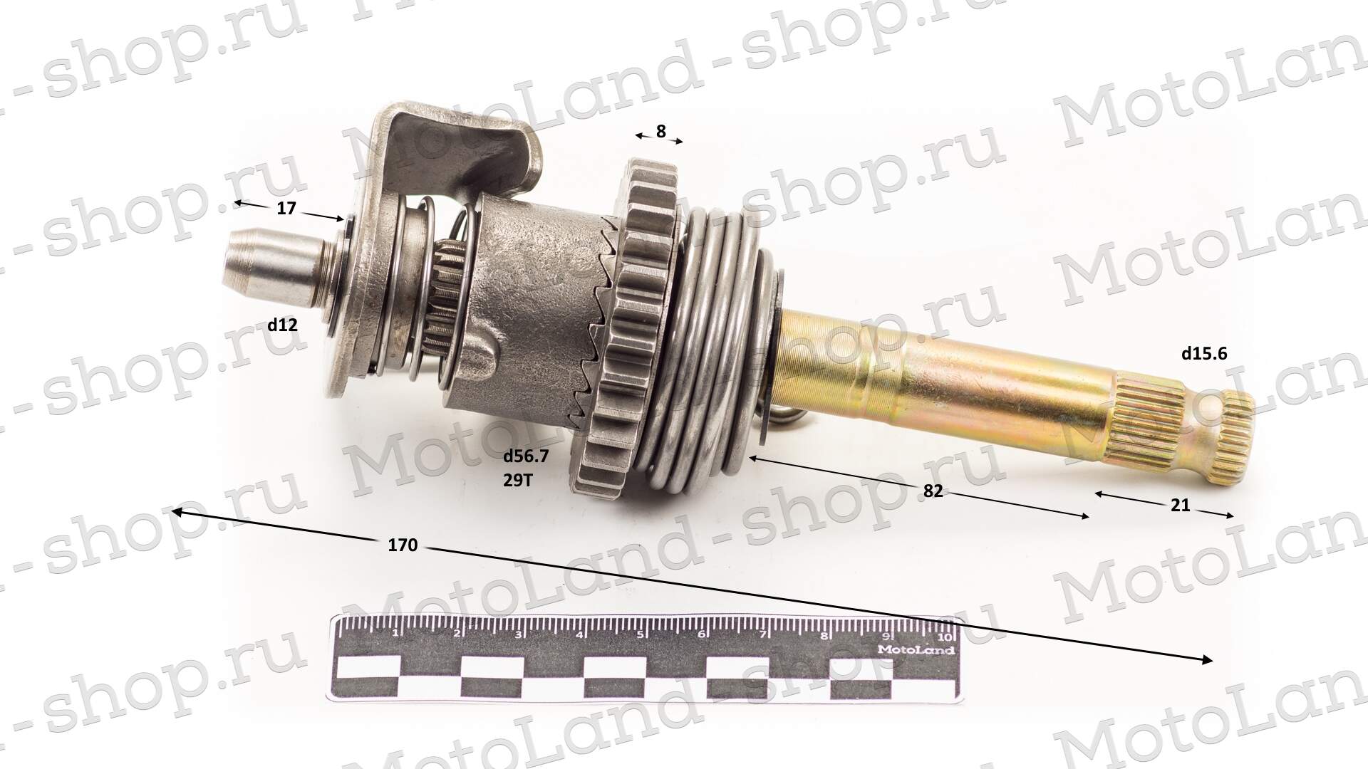 Вал кикстартера в сборе 164FML,170FMM (CGN200/CBB300/CBN200) Вал кикстартера в сборе 164FML,170FMM (CGN200/CBB300/CBN200)