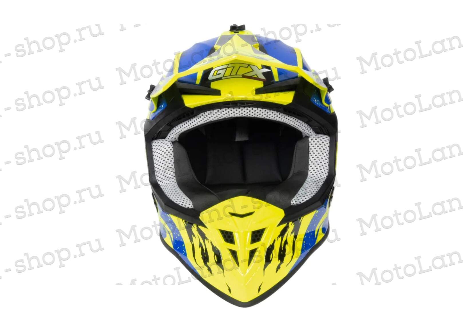 Шлем мото кроссовый GTX 633 №1 (L)  FLUO YELLOW/BLUE BLACK