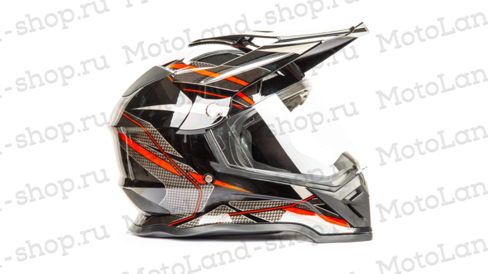 Шлем мото мотард HIZER B6197-1 №5 (M) black/red