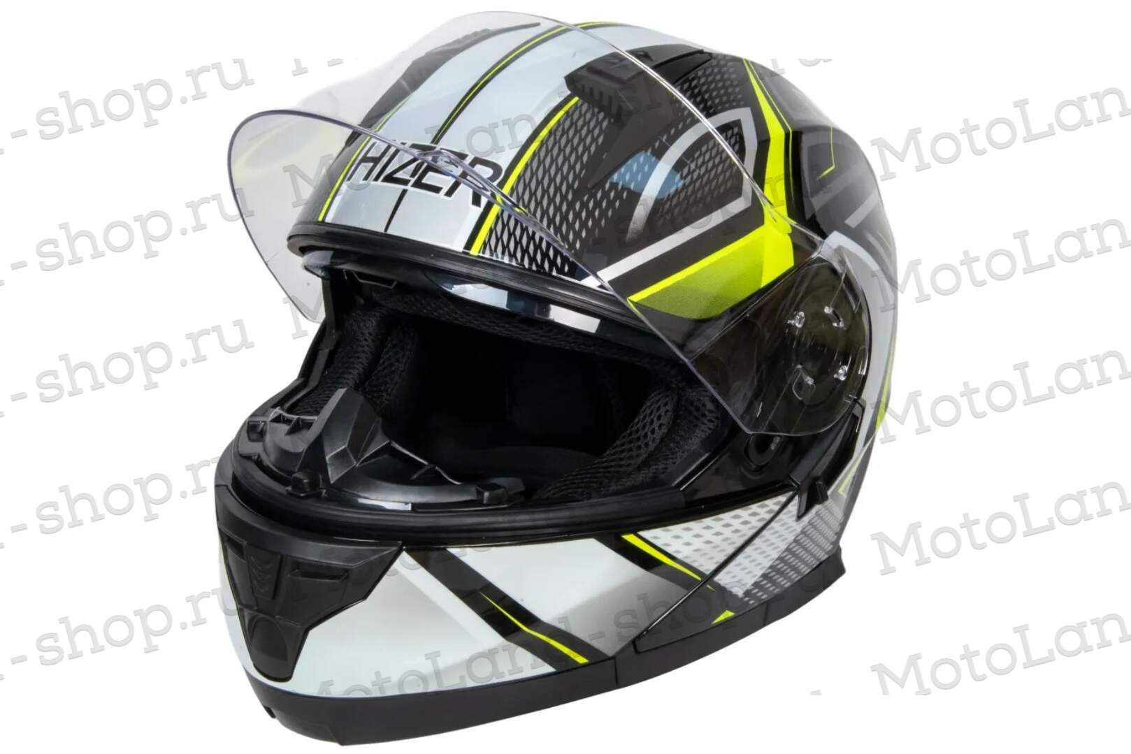 Шлем мото интеграл HIZER B5162 №3 (M)  black/lemon Шлем мото интеграл HIZER B5162 №3 (M)  black/lemon