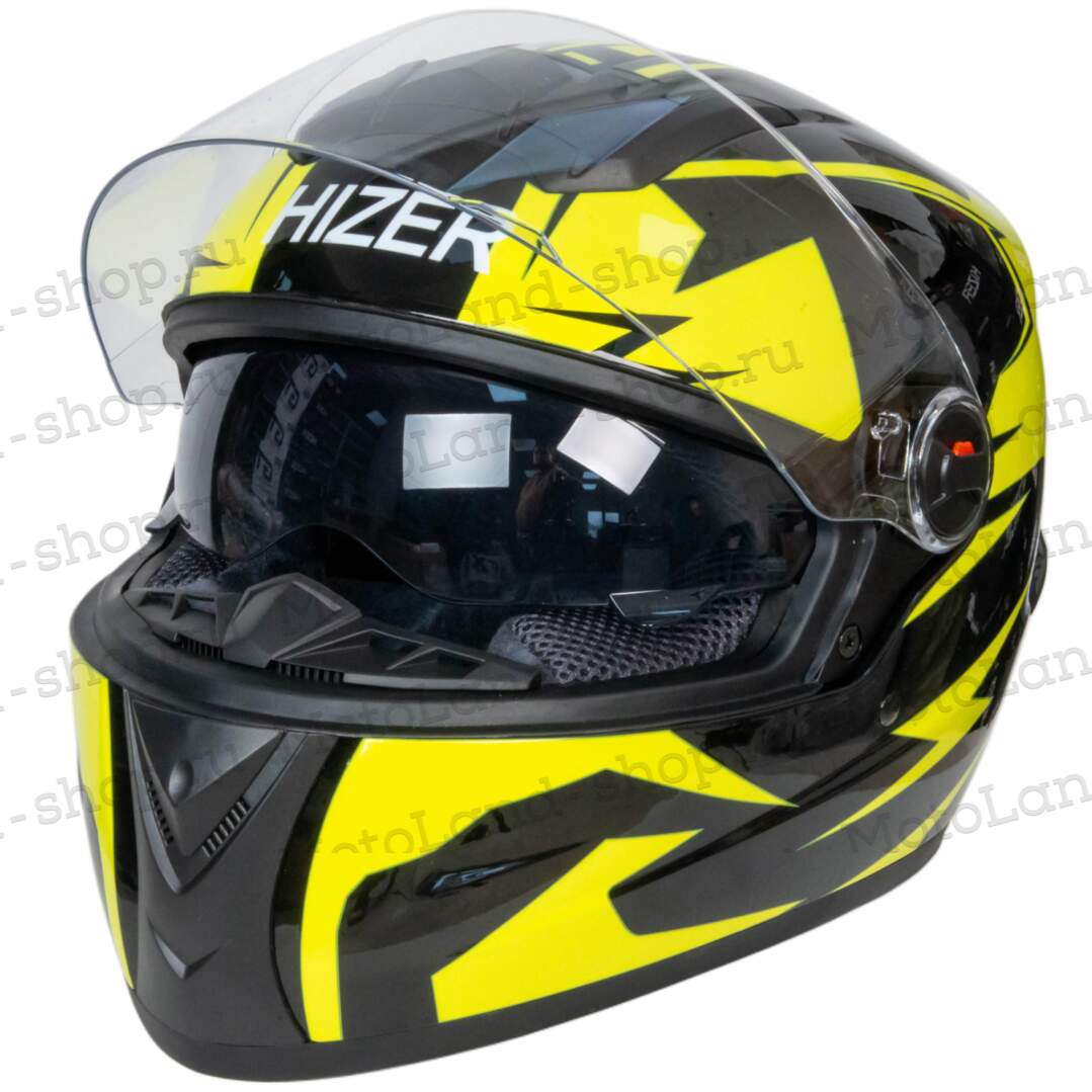 Шлем мото интеграл HIZER B561 №1 (XL)  black/yellow Шлем мото интеграл HIZER B561 №1 (XL)  black/yellow