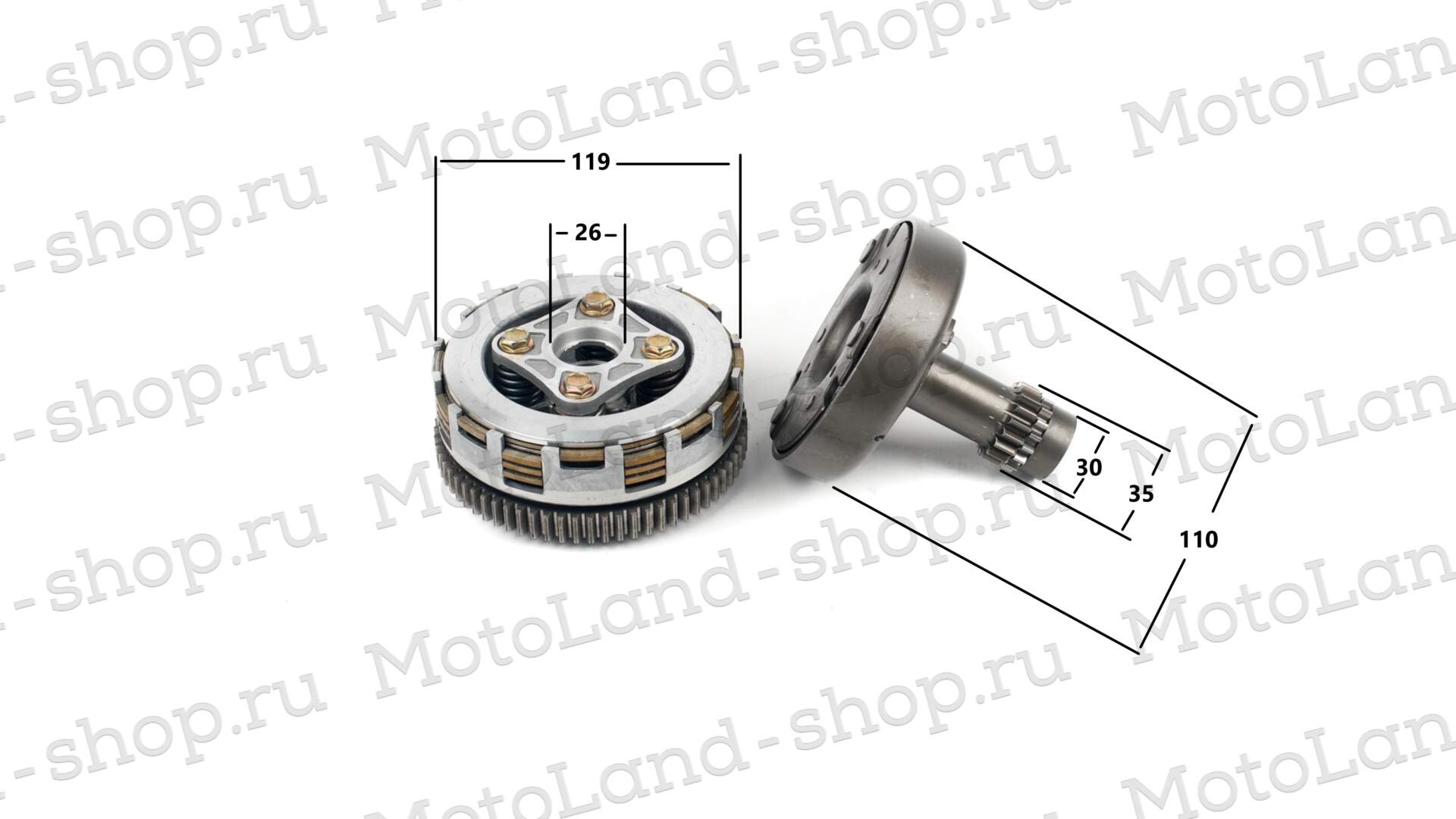 Барабан сцепления в сборе 1P52FMI 125см3  (полуавтомат) (52,4*55,5) ZS