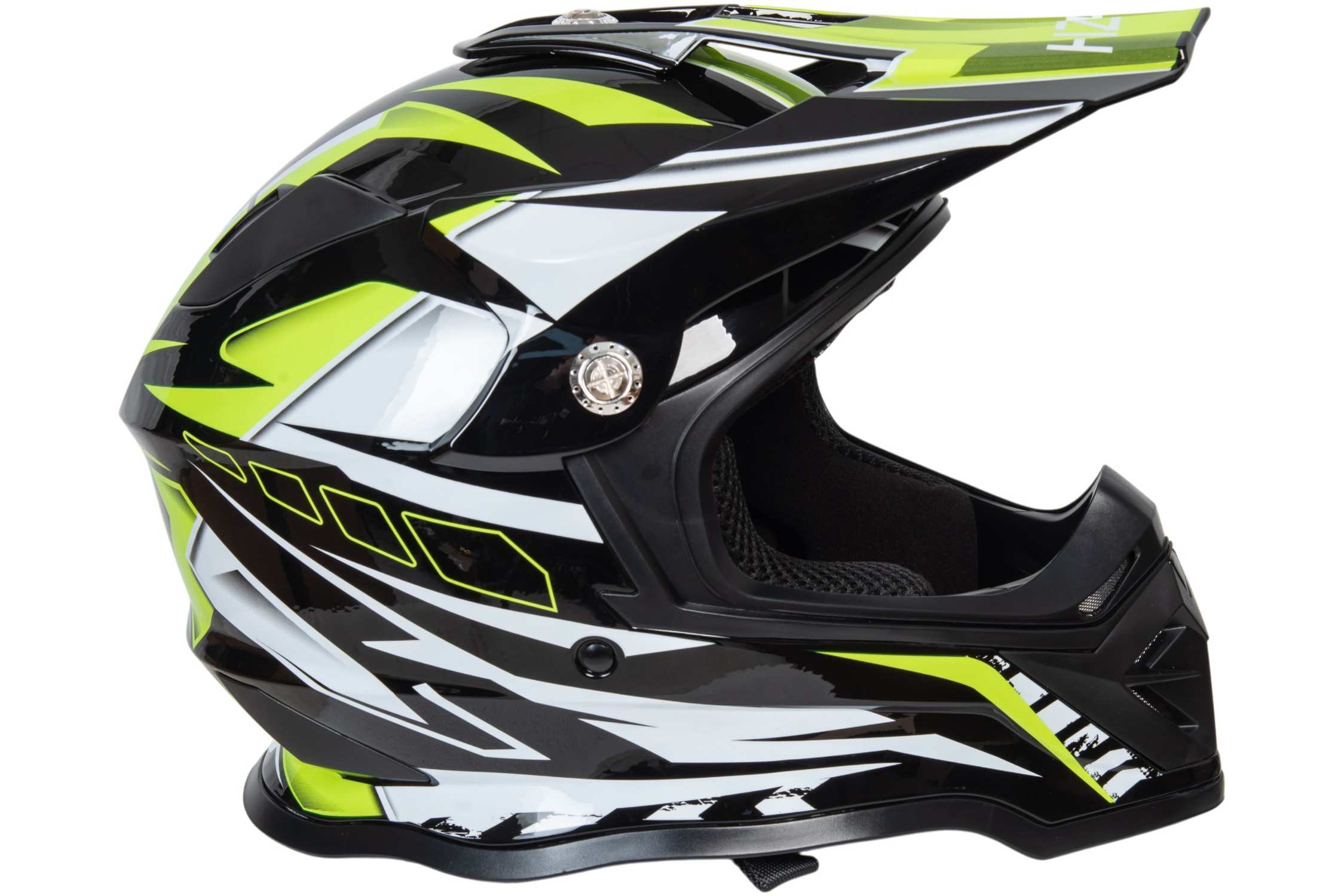 Шлем мото кроссовый HIZER B6197 №5 (S) black/yellow/white