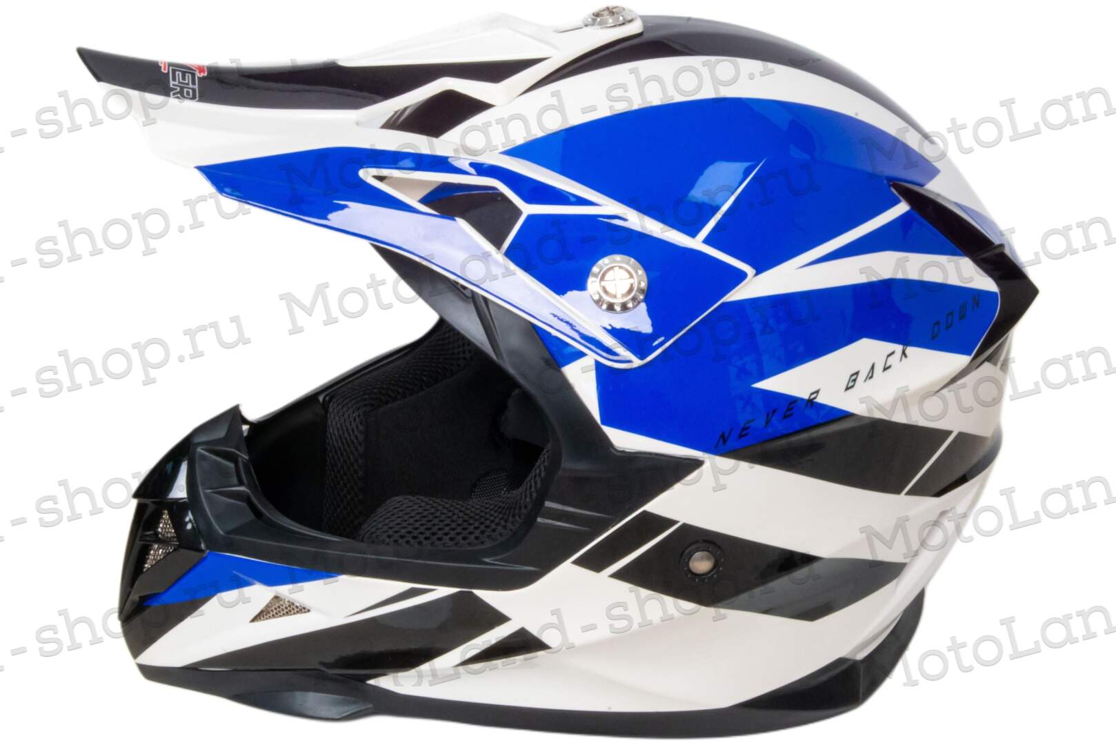 Шлем мото кроссовый HIZER 915 №8 (S) white/blue/black