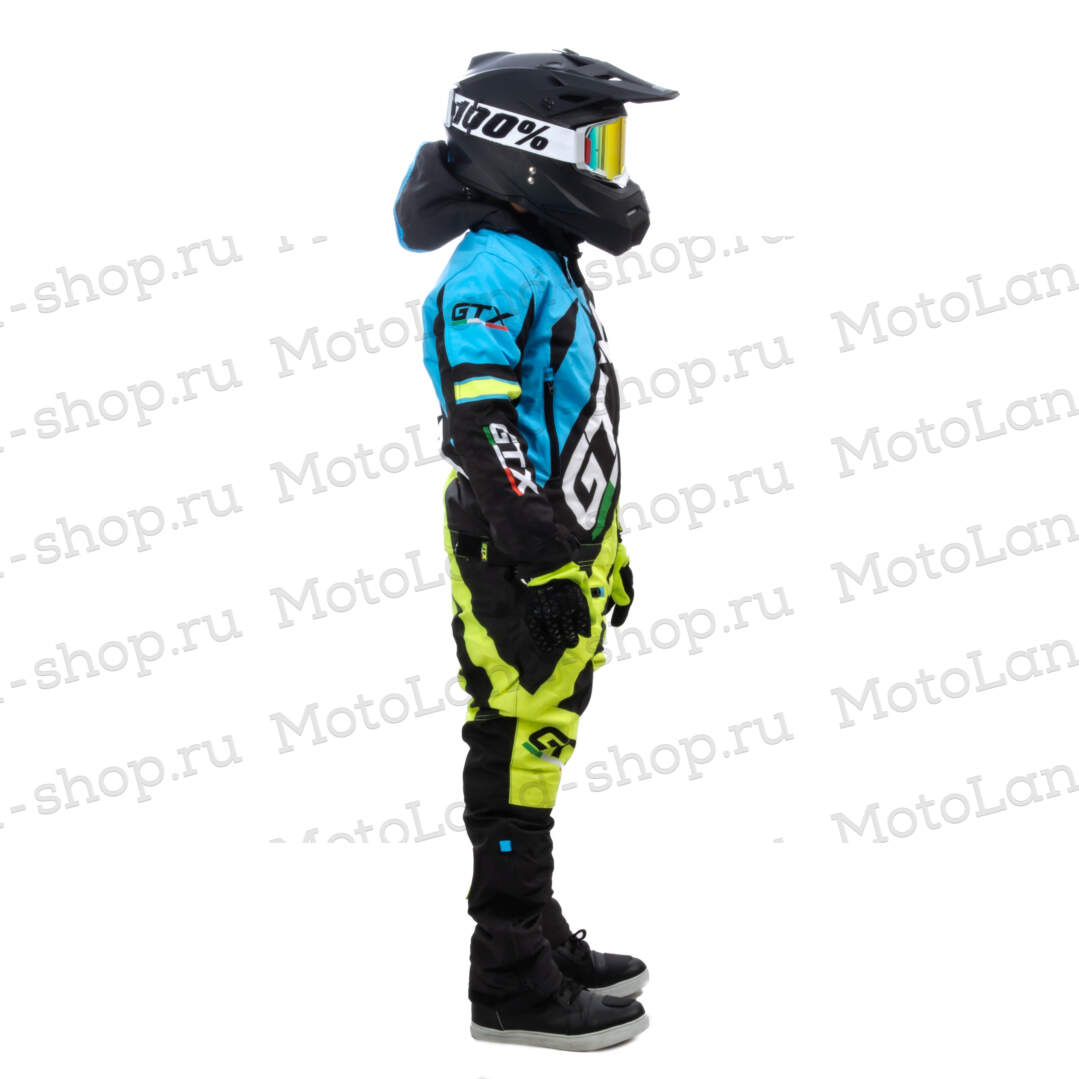 Комбинезон для снегохода (детский) GTX №6 blue-yellow (текстиль) (12Y)