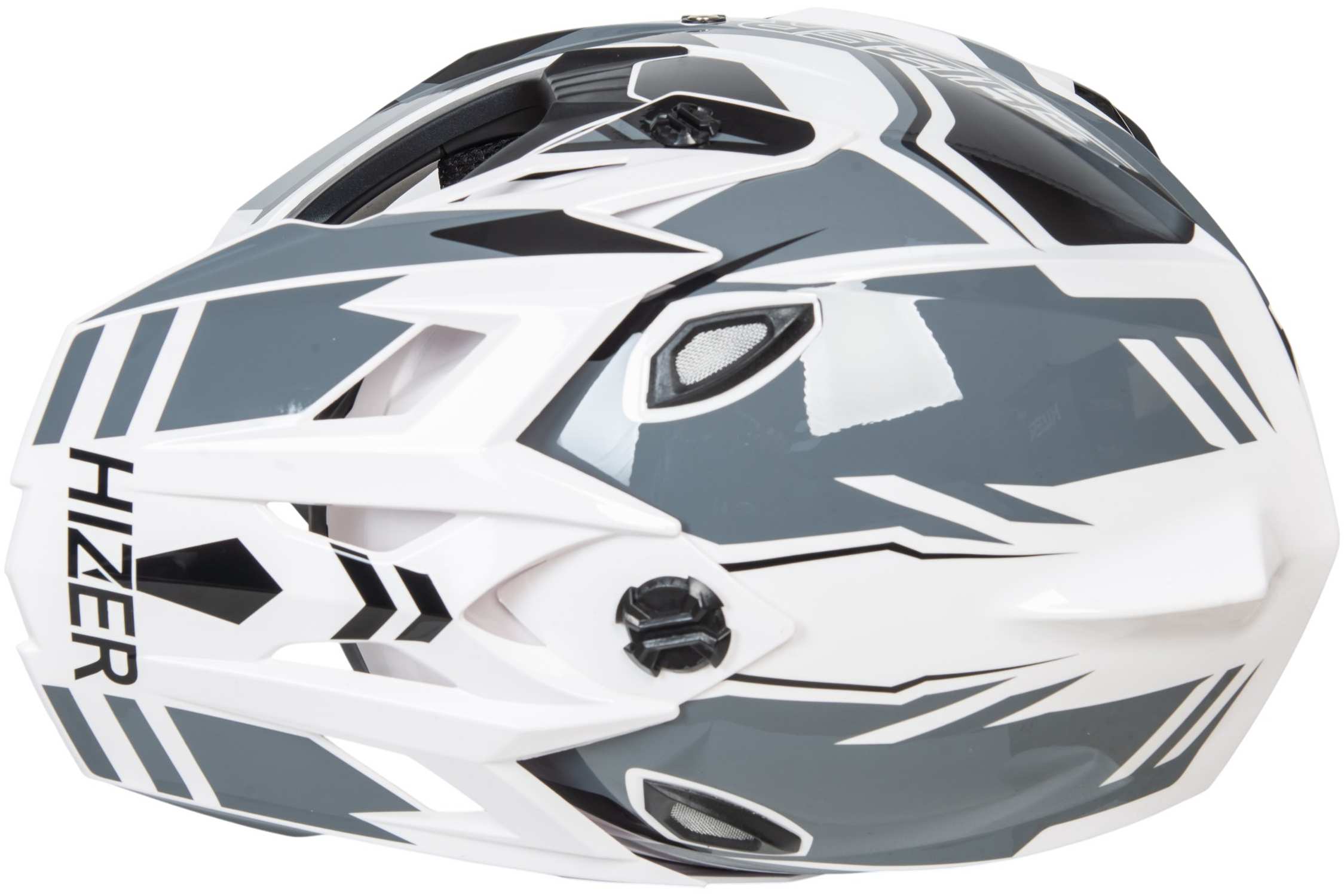 Шлем мото кроссовый HIZER J6801 №4 (S) white/gray